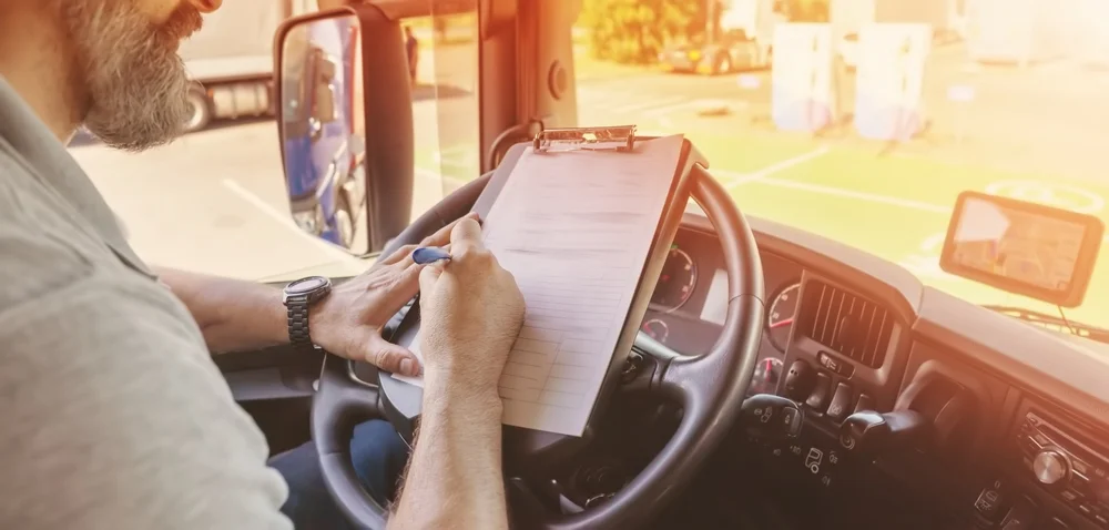 LKW-Fahrer dokumentiert